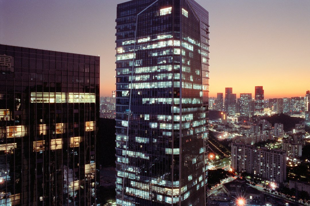 International corporate buildings representing opening a foreign company branch in Egypt